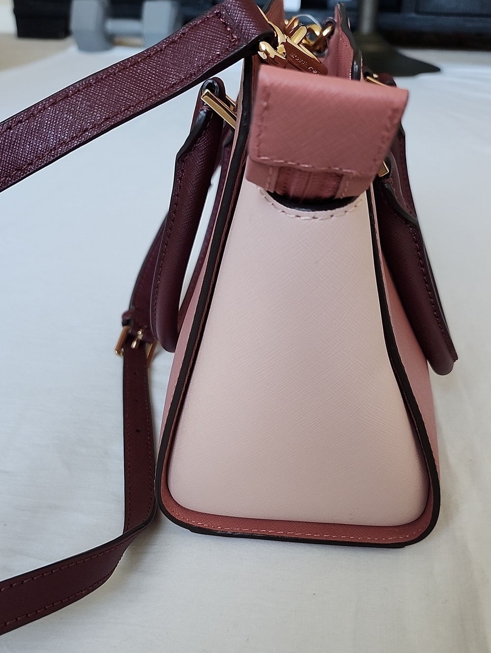 Michael Kors Selma Medium Colorblock Leather Satchel Crossbody Rose Multi NWT - Picture 10 of 16